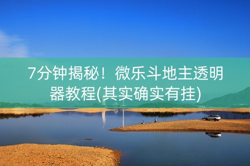 7分钟揭秘！微乐斗地主透明器教程(其实确实有挂)