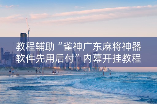 教程辅助“雀神广东麻将神器软件先用后付”内幕开挂教程
