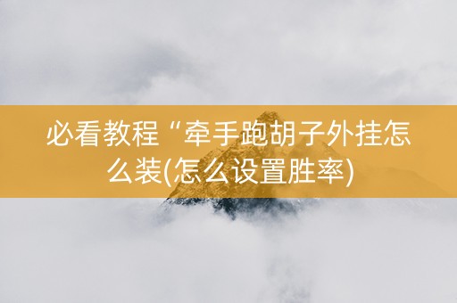 必看教程“牵手跑胡子外挂怎么装(怎么设置胜率)