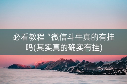 必看教程“微信斗牛真的有挂吗(其实真的确实有挂)