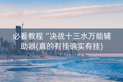 必看教程“决战十三水万能辅助器(真的有挂确实有挂)