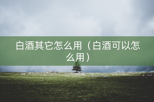 白酒其它怎么用（白酒可以怎么用）