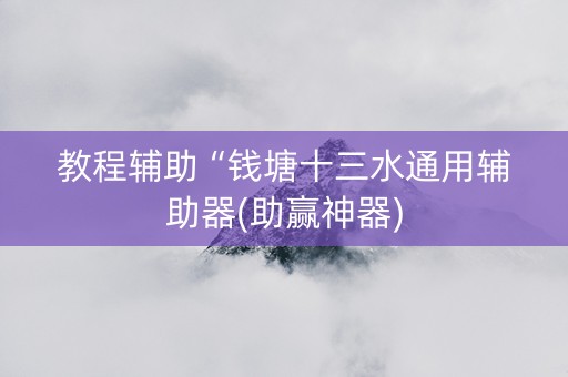 教程辅助“钱塘十三水通用辅助器(助赢神器)