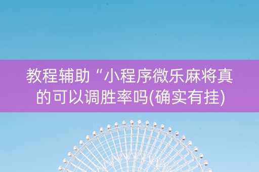 教程辅助“小程序微乐麻将真的可以调胜率吗(确实有挂)