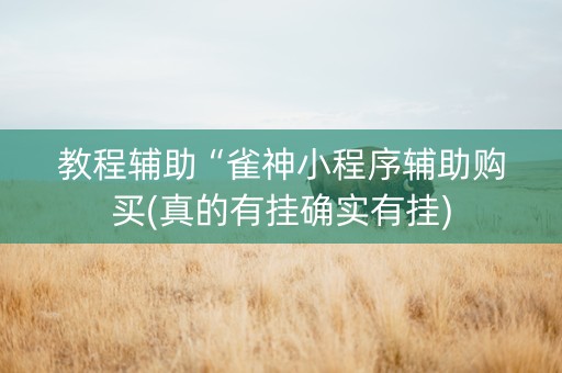 教程辅助“雀神小程序辅助购买(真的有挂确实有挂)