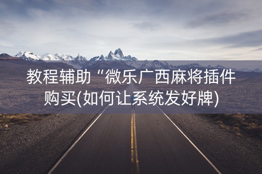 教程辅助“微乐广西麻将插件购买(如何让系统发好牌)