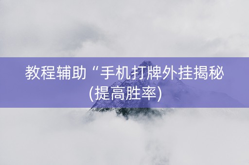 教程辅助“手机打牌外挂揭秘(提高胜率)