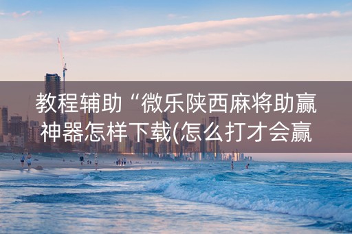教程辅助“微乐陕西麻将助赢神器怎样下载(怎么打才会赢)