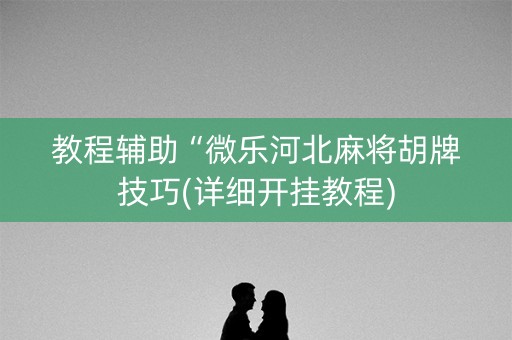 教程辅助“微乐河北麻将胡牌技巧(详细开挂教程)
