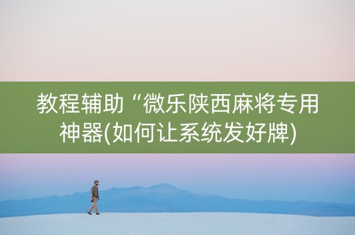 教程辅助“微乐陕西麻将专用神器(如何让系统发好牌)