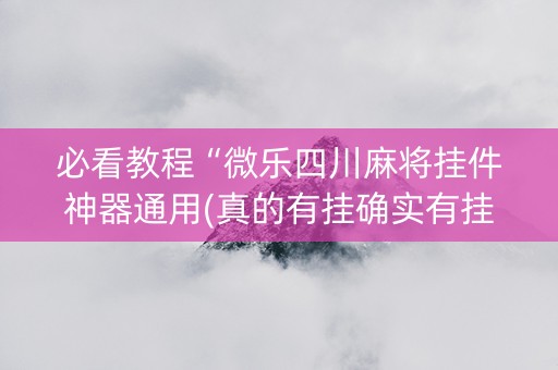 必看教程“微乐四川麻将挂件神器通用(真的有挂确实有挂)