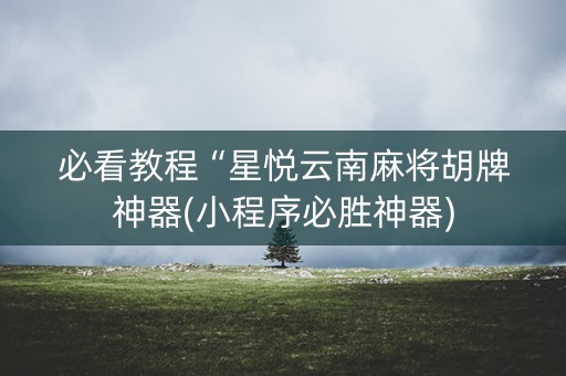 必看教程“星悦云南麻将胡牌神器(小程序必胜神器)