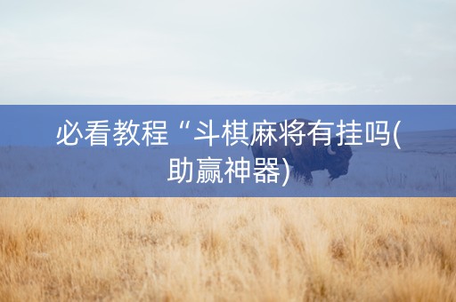 必看教程“斗棋麻将有挂吗(助赢神器)