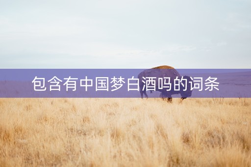 包含有中国梦白酒吗的词条