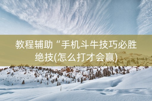 教程辅助“手机斗牛技巧必胜绝技(怎么打才会赢)