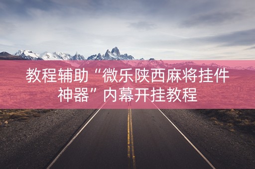 教程辅助“微乐陕西麻将挂件神器”内幕开挂教程