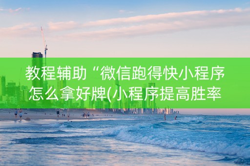 教程辅助“微信跑得快小程序怎么拿好牌(小程序提高胜率)