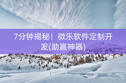 7分钟揭秘！微乐软件定制开发(助赢神器)