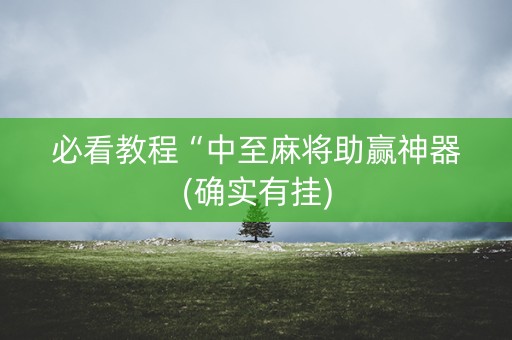 必看教程“中至麻将助赢神器(确实有挂)