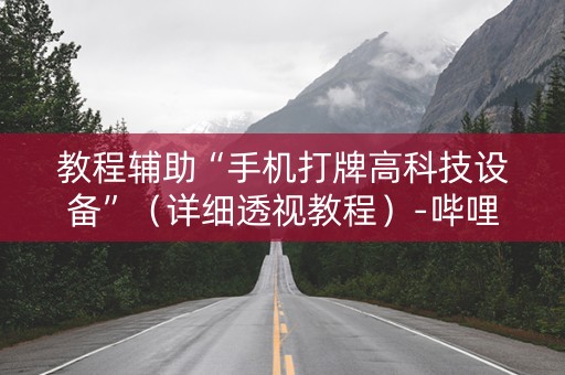 教程辅助“手机打牌高科技设备”（详细透视教程）-哔哩哔哩