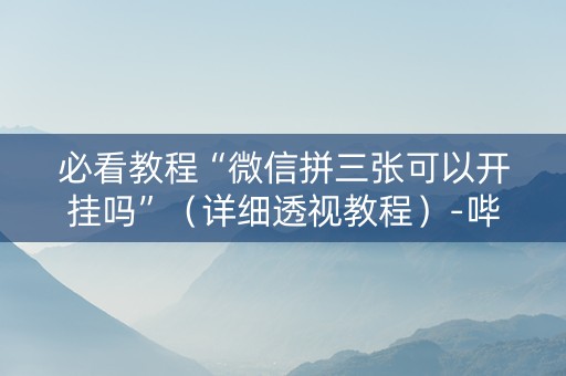 必看教程“微信拼三张可以开挂吗”（详细透视教程）-哔哩哔哩