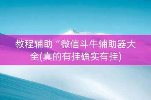 教程辅助“微信斗牛辅助器大全(真的有挂确实有挂)