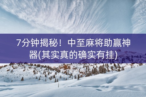 7分钟揭秘！中至麻将助赢神器(其实真的确实有挂)