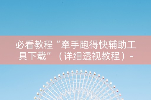 必看教程“牵手跑得快辅助工具下载”（详细透视教程）-哔哩哔哩