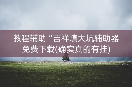 教程辅助“吉祥填大坑辅助器免费下载(确实真的有挂)