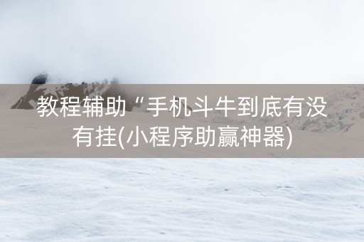 教程辅助“手机斗牛到底有没有挂(小程序助赢神器)