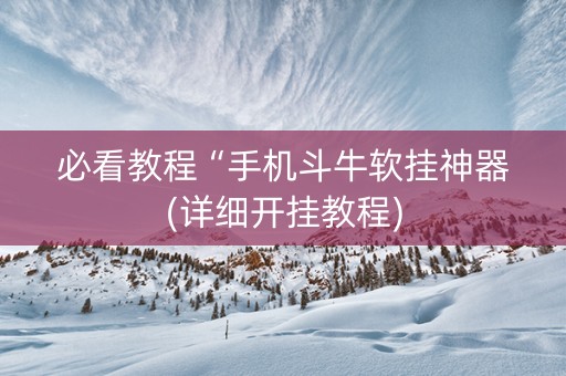 必看教程“手机斗牛软挂神器(详细开挂教程)