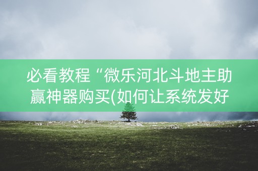必看教程“微乐河北斗地主助赢神器购买(如何让系统发好牌)