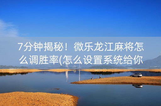 7分钟揭秘！微乐龙江麻将怎么调胜率(怎么设置系统给你好牌)