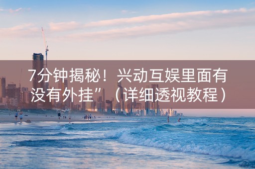 7分钟揭秘！兴动互娱里面有没有外挂”（详细透视教程）-哔哩哔哩