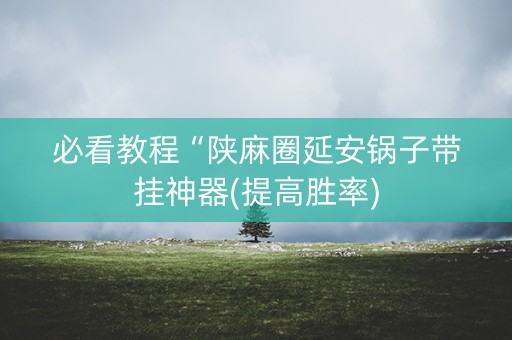 必看教程“陕麻圈延安锅子带挂神器(提高胜率)