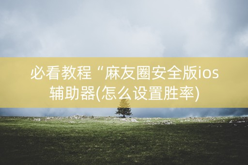 必看教程“麻友圈安全版ios辅助器(怎么设置胜率)