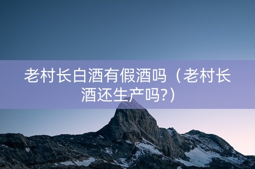 老村长白酒有假酒吗（老村长酒还生产吗?）