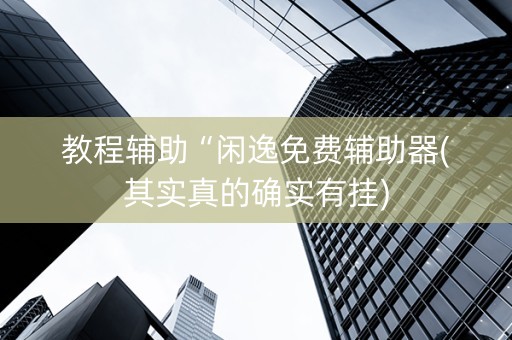 教程辅助“闲逸免费辅助器(其实真的确实有挂)