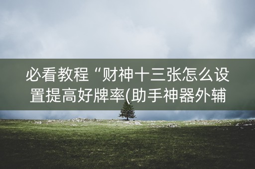必看教程“财神十三张怎么设置提高好牌率(助手神器外辅工具)