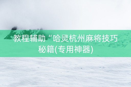 教程辅助“哈灵杭州麻将技巧秘籍(专用神器)