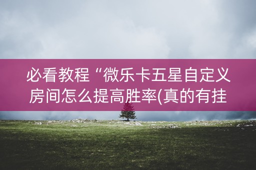必看教程“微乐卡五星自定义房间怎么提高胜率(真的有挂确实有挂)