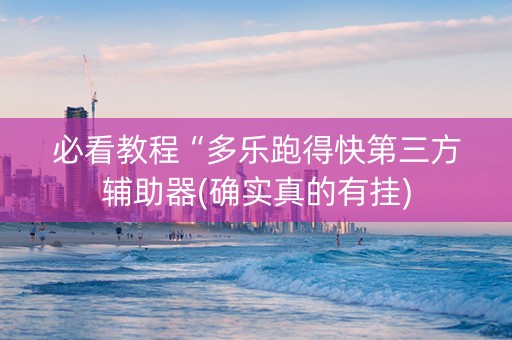 必看教程“多乐跑得快第三方辅助器(确实真的有挂)