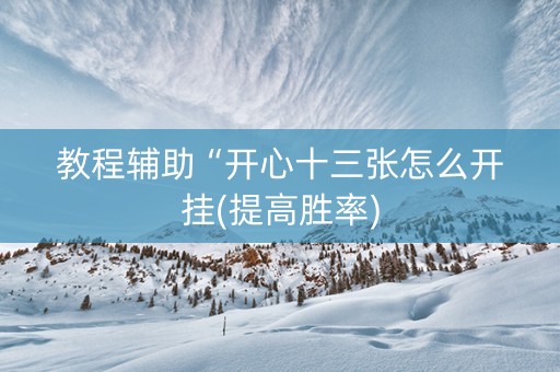 教程辅助“开心十三张怎么开挂(提高胜率)