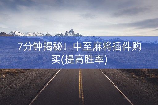 7分钟揭秘！中至麻将插件购买(提高胜率)