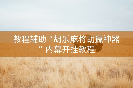 教程辅助“胡乐麻将助赢神器”内幕开挂教程