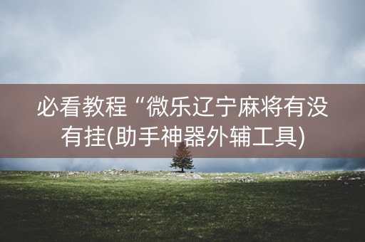 必看教程“微乐辽宁麻将有没有挂(助手神器外辅工具)