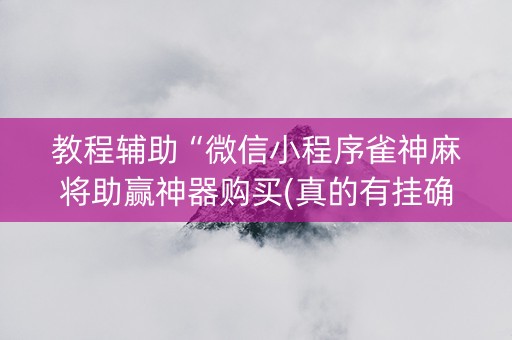 教程辅助“微信小程序雀神麻将助赢神器购买(真的有挂确实有挂)