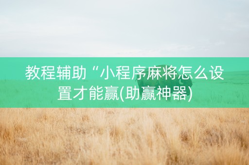教程辅助“小程序麻将怎么设置才能赢(助赢神器)
