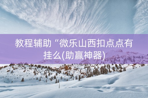 教程辅助“微乐山西扣点点有挂么(助赢神器)