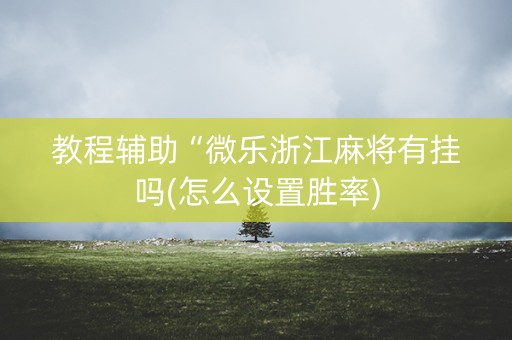 教程辅助“微乐浙江麻将有挂吗(怎么设置胜率)